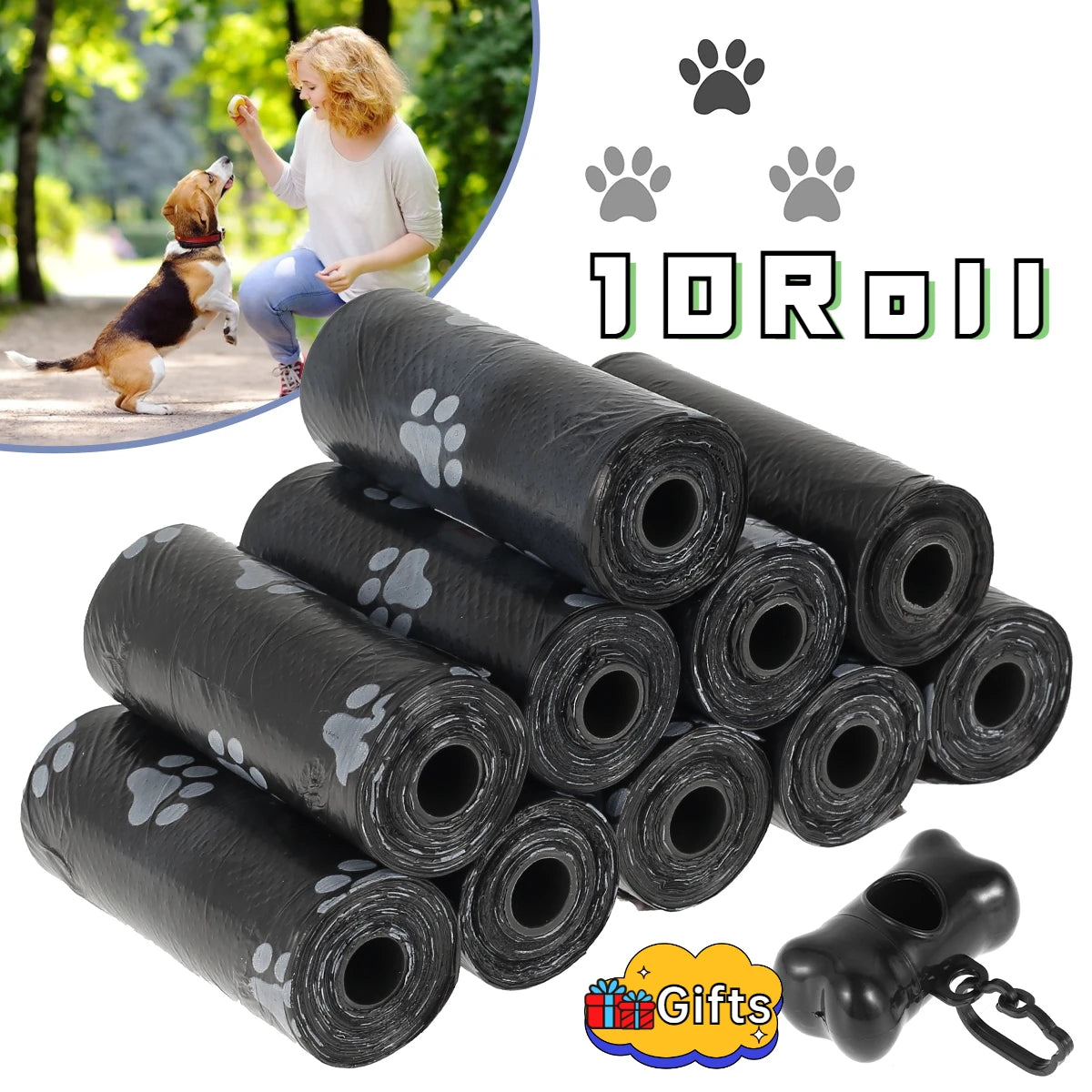 Dog Waste Bags with Dispenser | Thick & Leak-Proof Poop Bags