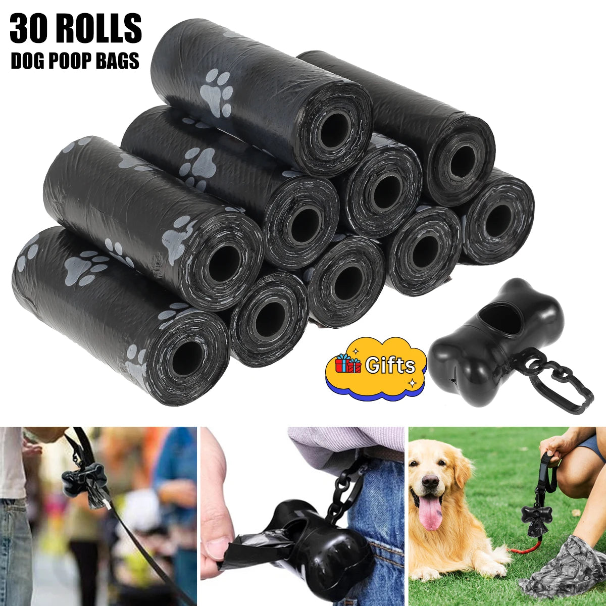 Dog Waste Bags with Dispenser | Thick & Leak-Proof Poop Bags