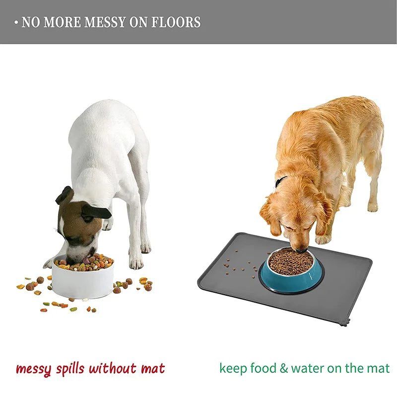 Non-Slip Pet Feeding Mat | Waterproof Silicone Bowl Mat for Dogs & Cats