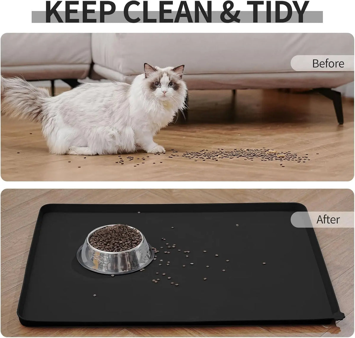 Non-Slip Pet Feeding Mat | Waterproof Silicone Bowl Mat for Dogs & Cats